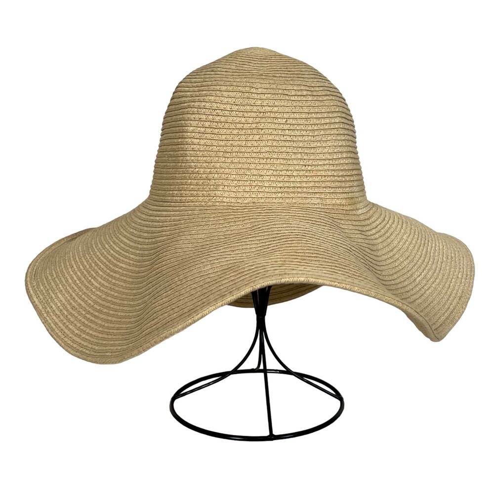 J.Crew Women's Sun Hat Packable Wide Brim Floppy Beige Natural One Size